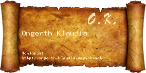 Ongerth Klaudia névjegykártya